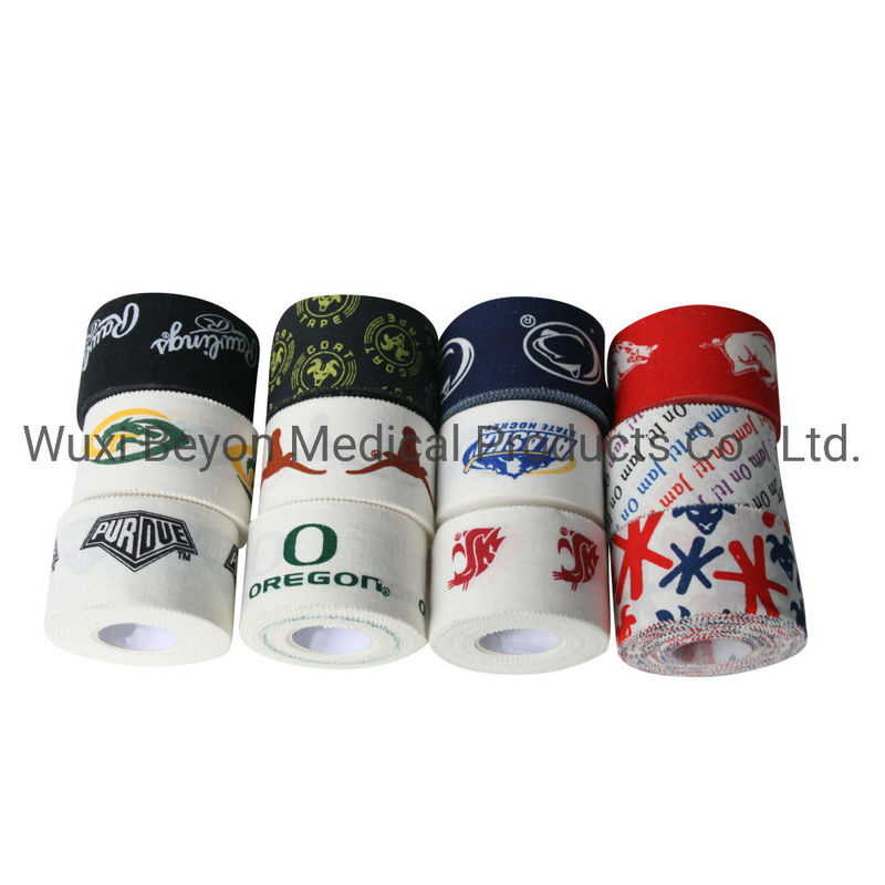 Athletic Sports Cotton Adhesive Tape Custom Design OEM Logo Prints Joints Muscle Protection
